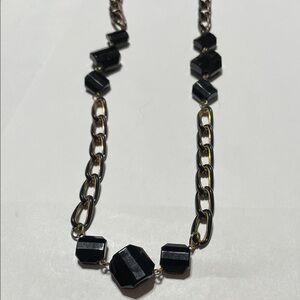 Black Beaded Link Necklace